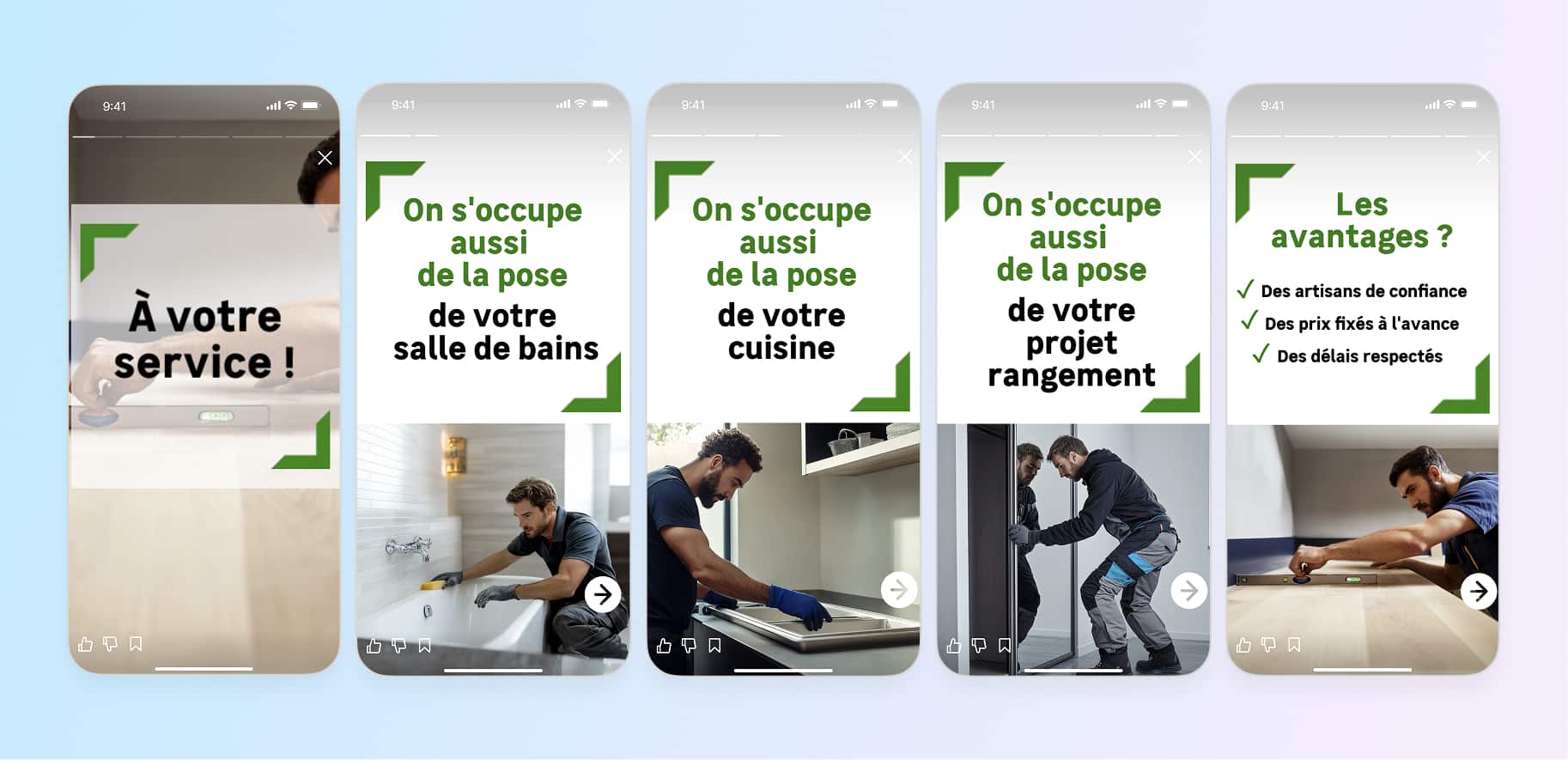 service in-app stories in a mobile app