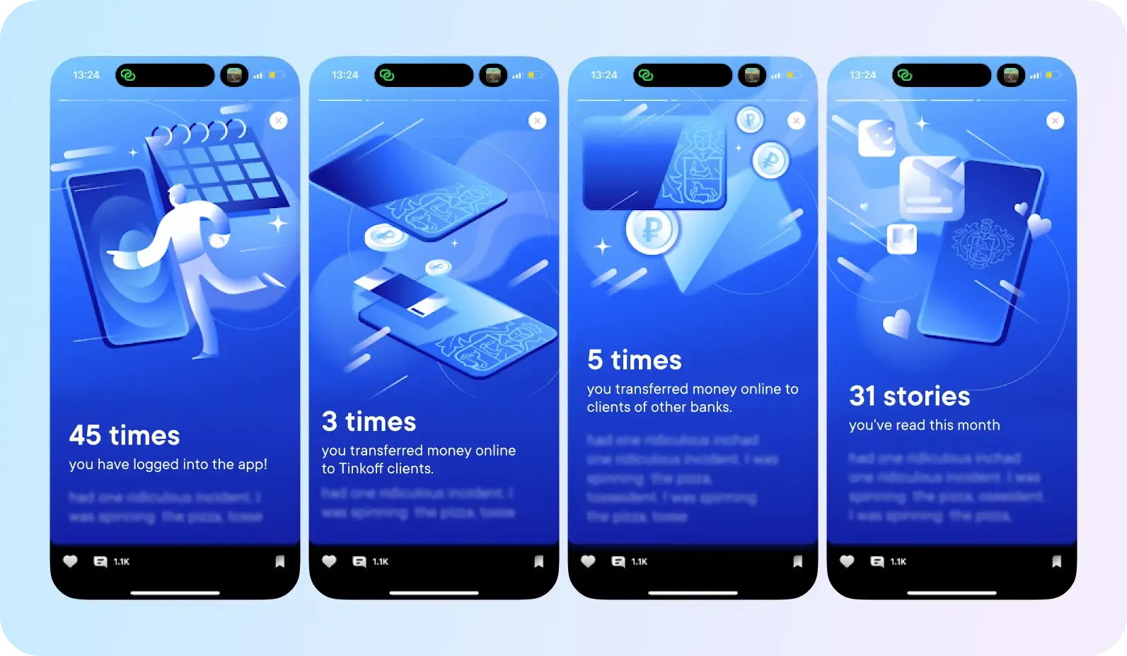 User activity recap in financial apps