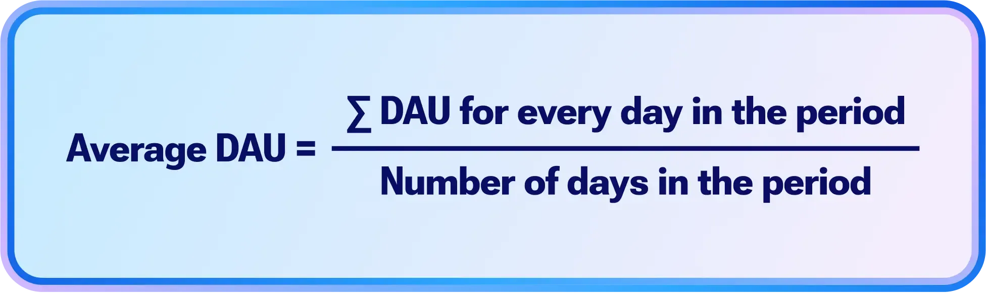 Formula to calculate average daily active users