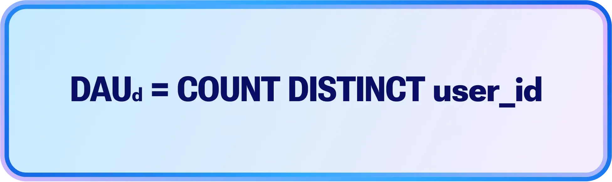 Formula to calculate Daily Active Users