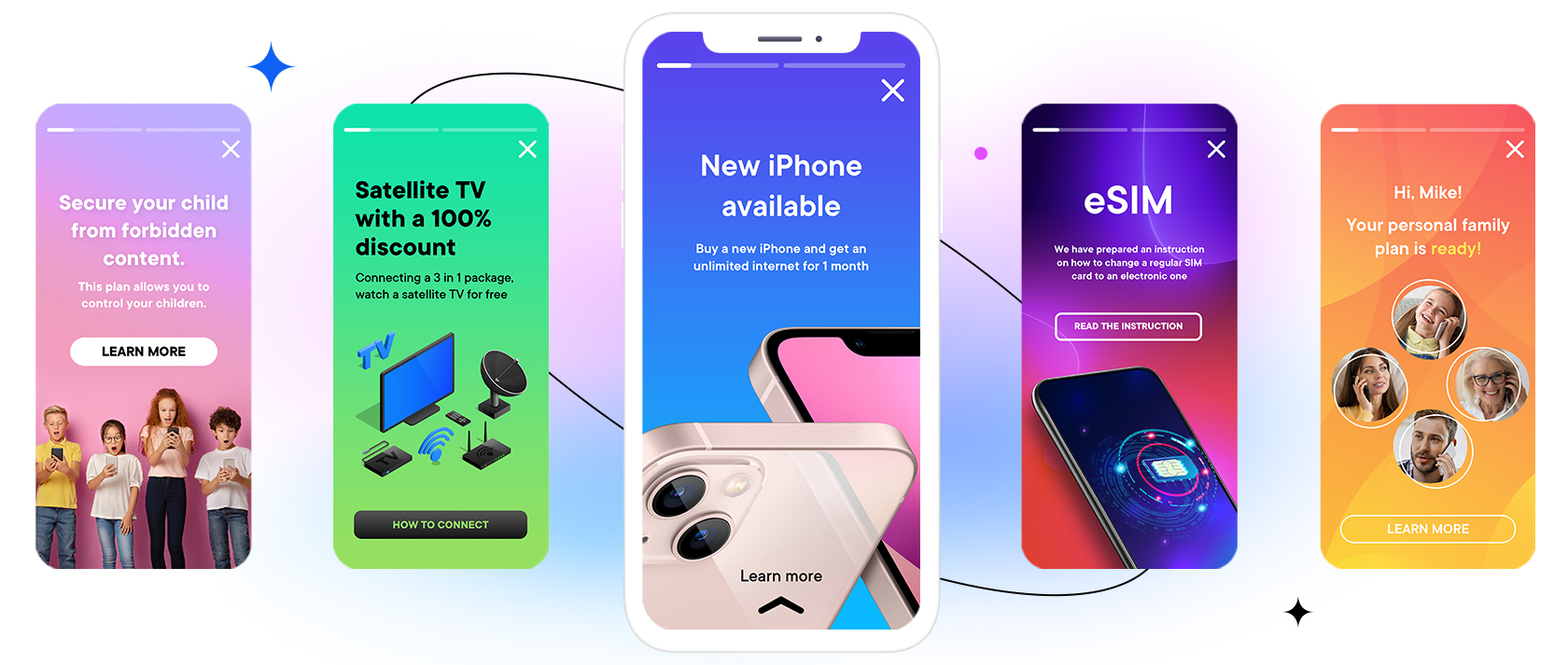 in-app stories options