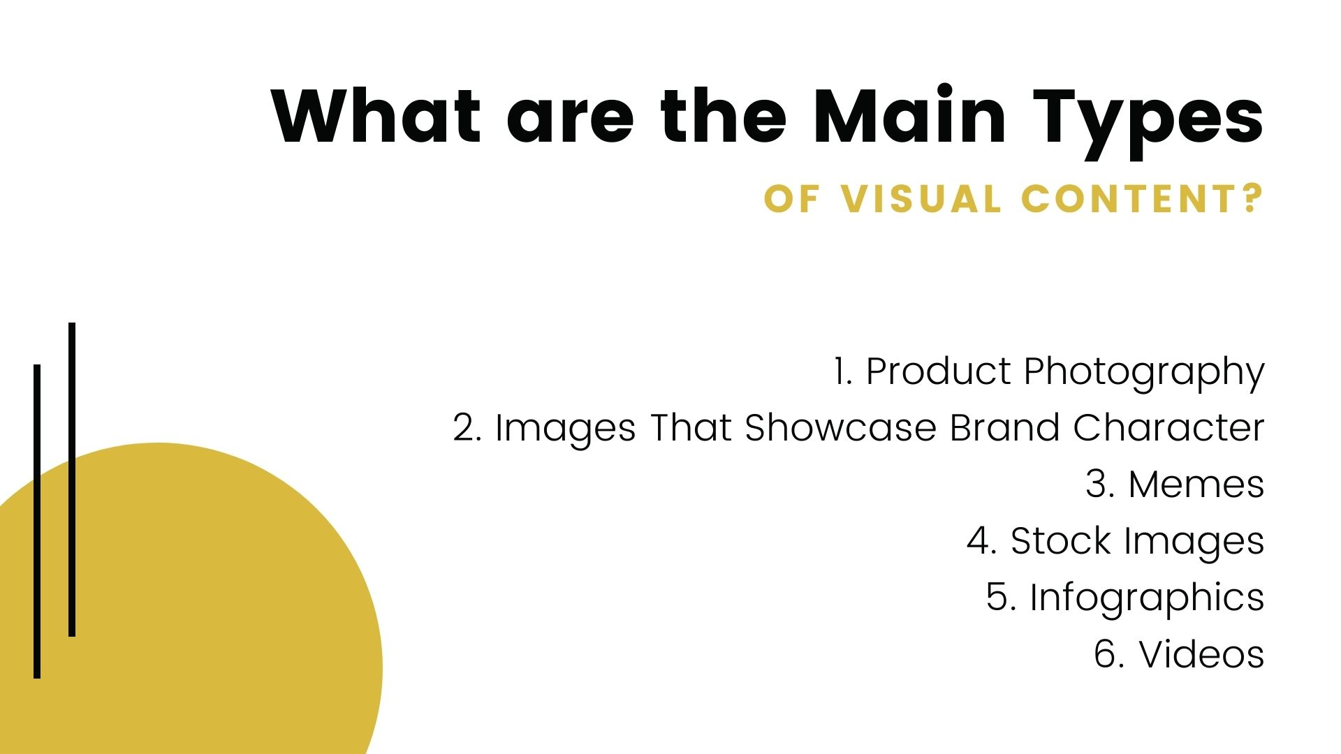 main types of visual content