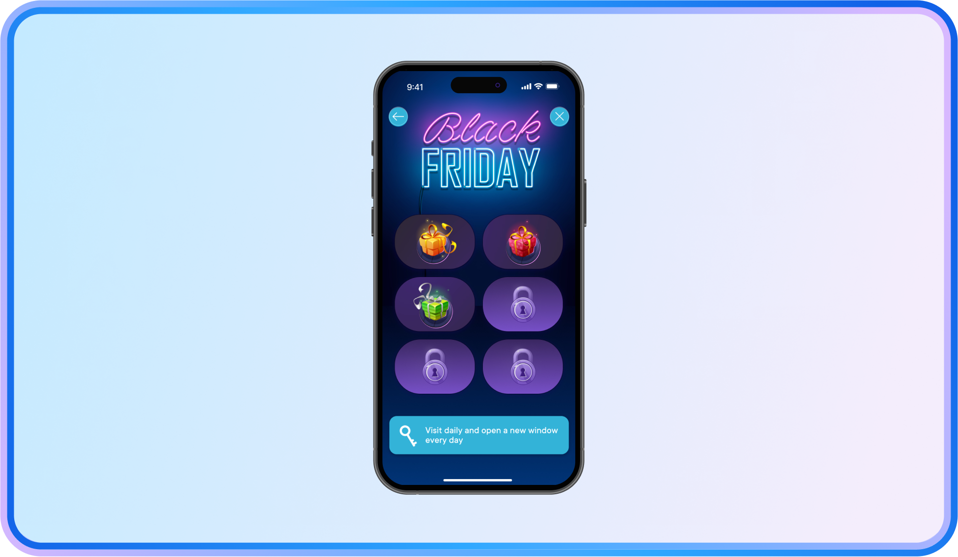 Mystery box game in mobile apps